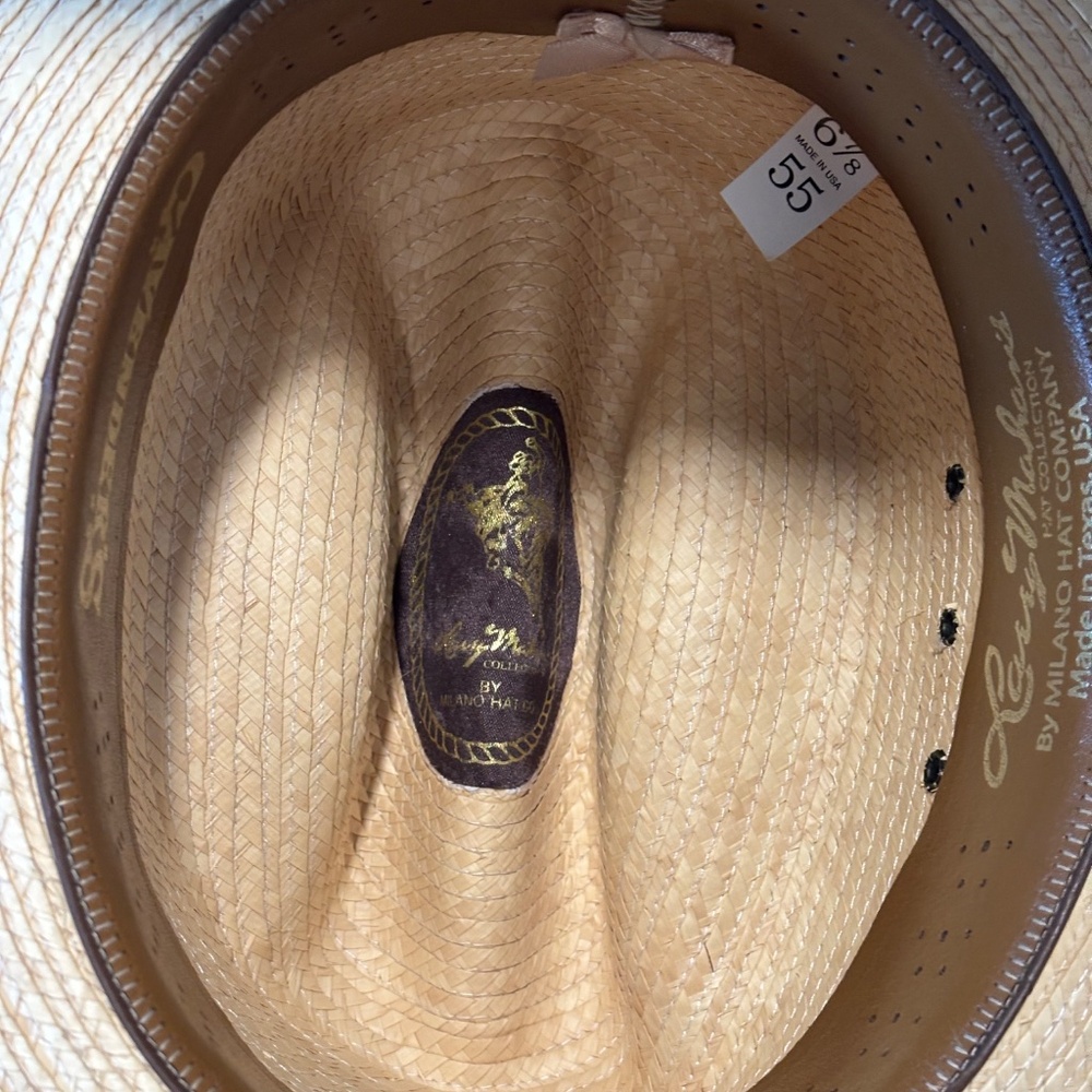 Larry Mahan's Straw Western Cowboy Hat by Milano Size 6 7/8 Made in USA - Picture 6 of 12